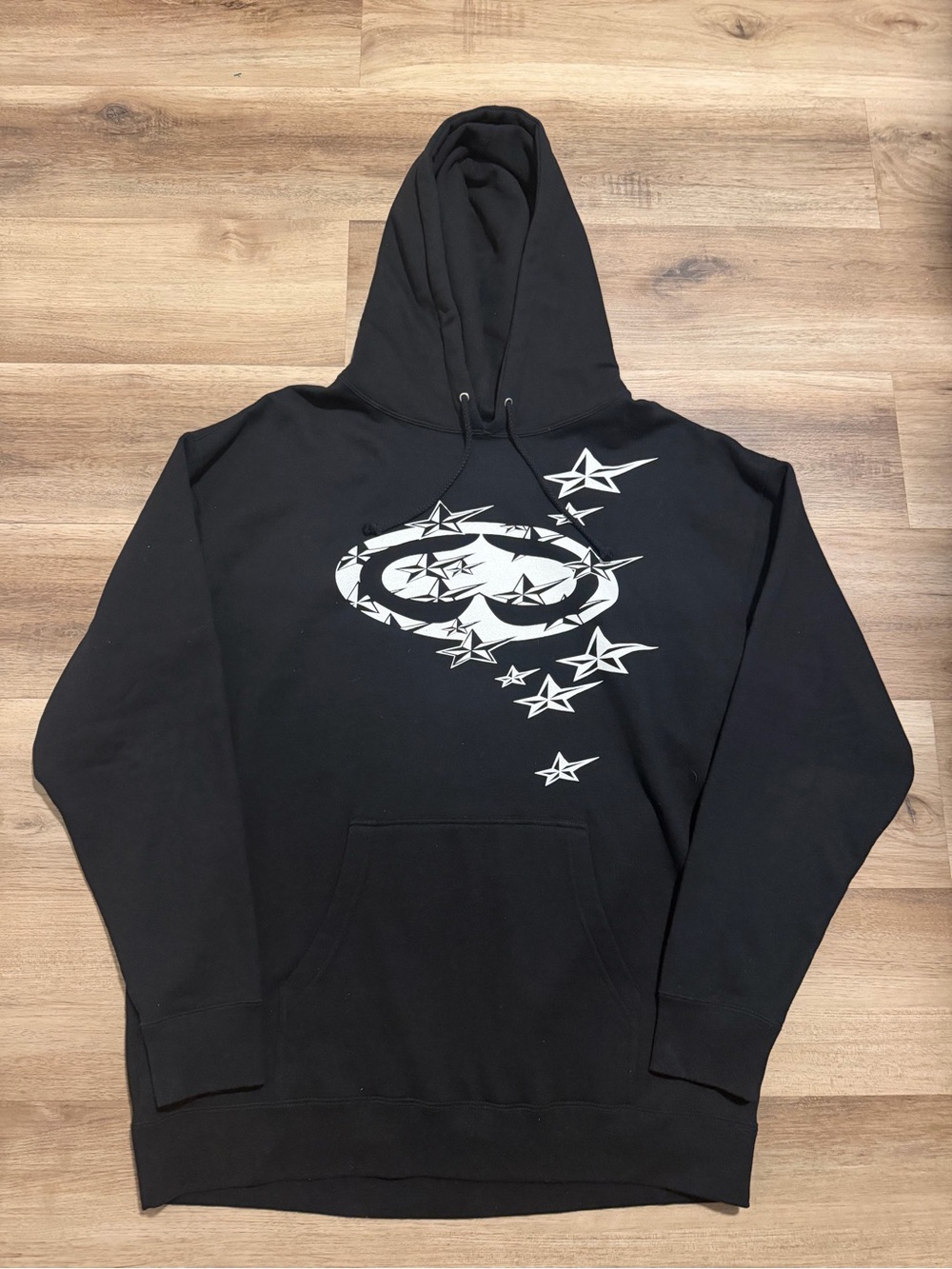 VTG y2k SRH Hoodie Sweatshirt Sz XL Black Grunge Skate BMX Moto NWOT